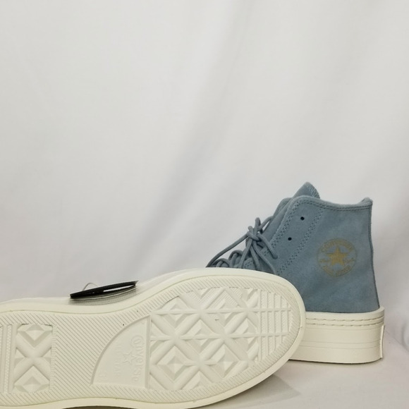 Converse Women CTAS Modern Lift Platform Suede Size 5.5 Mid Blue NWT - Picture 8 of 9